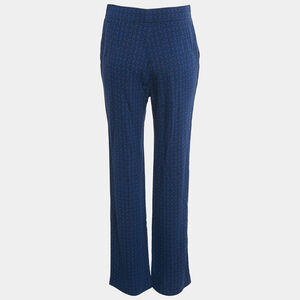Sandro Blue Jacquard Crepe Amparo Pant Women's Size Small